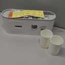 Toothbrush Holders for Bathrooms Wall Mounted, 6 Slot Toothbrush Holder with 2 Automatic Toothpaste Dispensers, 2 Magnetic Cups, Large Capacity Bathroom Organizer, Wall Storage with Drawer