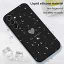 for Samsung Galaxy S24 Case, Design Pattern Slim Stylish Drop Proof Protective for Galaxy S24 Phone Cover 6.2 inch, Love Black