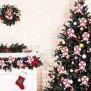 2 x Geelin 8 Pcs Candy Cane Christmas Tree Decorations Lollipop Ornaments Xmas Tree Peppermint Hanging Decor Plastic Pink Candy Handcrafted Ornaments for Home Office Holiday Decoration Party Favors