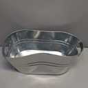 3 Gallon Galvanized Tub Beverage Tubs, Metal Ice Buckets for Cocktail Bar Wine Beer Drink Buckets with Handles Large Tub Ice Bucket for Parties (Silvery)