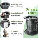 Retractable Portable Toilet, Adjustable Height Camping Toilet for Adults Kids, Compact Travel toilet for Car, Camping, Emergency, Outdoor Portable Potty