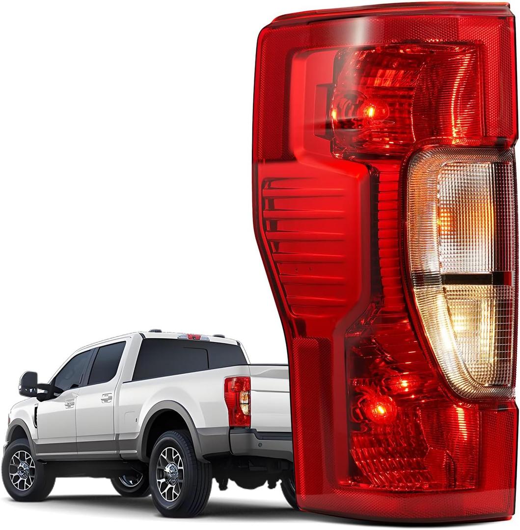Tail Light Compatible with 2020 2021 2022 Ford F250 F350 Super Duty Halogen Type w/o Blind Spot Outer Taillight Rear Turn Signal Brake Lamp Assembly Replace OEM #LC3Z13405C FO2800278
