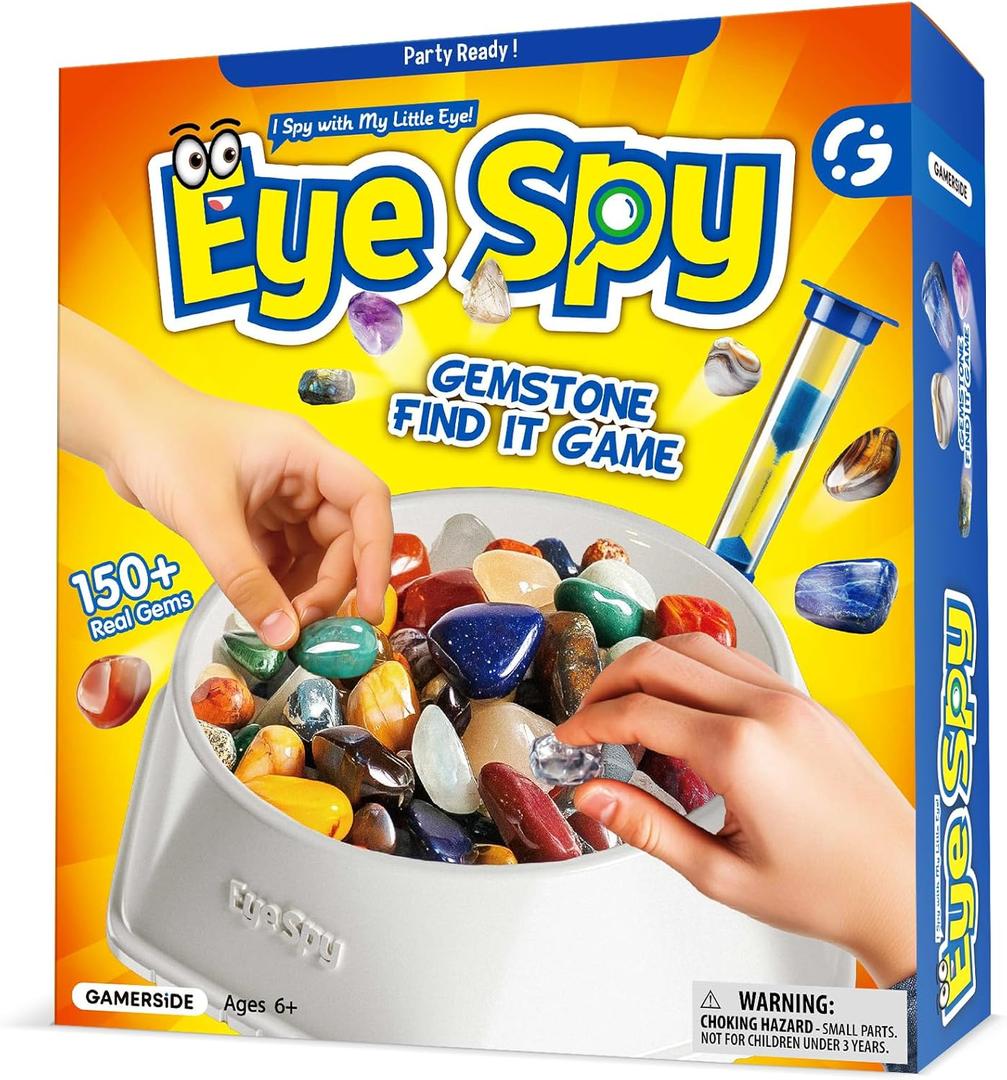 Gamerside Rocks for Kids - 150+ Rock Collection Gemstones for Kids, with Interactive Family Bingo Board Games, Educational STEM Learning Toys Science Kits for Boys & Girls Ages 6+