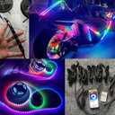 8PCS 4FT Full Tinted LED Black Out PCB Smoked Chasing + RGB Multi-Color + Solid Color Light Strips for Polaris Slingshot Hood Lights Car Truck Front Grille Ryker Spyder APP+RF