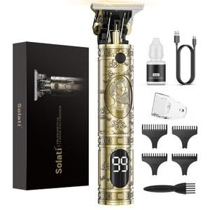 Hair Clippers for Men Cordless Professional Beard Trimmers with LCD Display Electric Grooming Rechargeable Shaver Zero Gapped T/Blade Cutting Kit Gift for Women Men Children