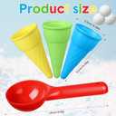 Potchen 16 Pcs Plastic Ice Cream Cones Cups and Scoop Set, Beach Sand Toys for Kids, Summer Sandbox Ice Cream Mold Set for Sensory Table, Outdoor Play Backyard Seaside Activities