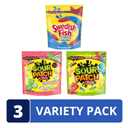 SOUR PATCH KIDS Original, SOUR PATCH KIDS Watermelon, and SWEDISH FISH Mini Soft & Chewy Candy Variety Pack, Family Size, Bulk Candy, 3-1.8 lb Bags (EXP 12/13/25)