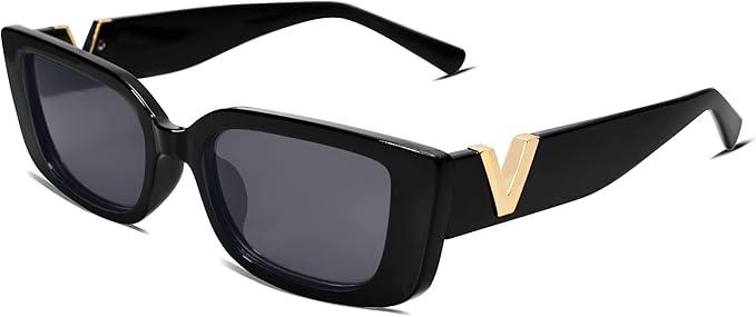 Allarallvr Rectangle Sunglasses for Women 90s Retro Trendy Y2K Classical Vintage Square Shades AR82037