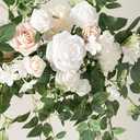 Ling's moment 6.5FT Artificial Wedding Arch Flowers, Backdrop Floral Garland, White Sage Ceremony Reception Hanging Eucalyptus Rose Arbor Arrangement Outdoor Party Swag Home Decorations