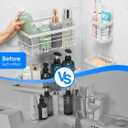 Cobbe Adhesive Shower Caddy 5-Pack, Large Wall Mounted Shower Shelves Rack, Organizer Storage Accessories with Soap Dish&Toothbrush Holder, Shelves for Bathroom Storage & Home Kitchen Decor, White