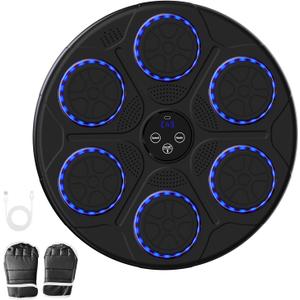 Music Boxing Machine, Intelligent Bluetooth Interactive Wall Mounted Boxing with Gloves, Wall Punching Pad for Boxing Music, Music Boxing Machine for Adults & Kids