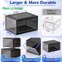 Sturdy Stackable Shoe Box, 9 Pack, Clear Shoe Organizer with Magnetic Door, 13.5"L x 10.5"W x 7.2"H