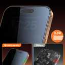 UNBREAKcable 2PCS Screen Protector for iPhone 16 Pro Max - 1 Privacy Tempered Glass+1 Clear Glass Double Shatterproof [Installation Frame] [9H Hardness] [Case Friendly] Anti-Scratch iPhone 6.9 inch