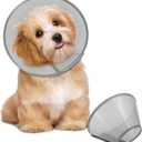 Supet Dog Cone Collar Adjustable After Surgery, Comfortable Pet Recovery Collar & Cone for Large Medium Small Dogs, Elizabethan Dog Neck Collar Plastic Practical (XS(Neck: 9.5~11.5"), Grey)