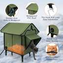 Newget Heated Cat House for Outside, Winter Insulated Cats House with Heated Pad, Waterproof Weatherproof Cat Shelter for Outdoor Indoor Cats, Cozy Elevated Feral Cat House Bed Green 21x19.4x16.5 in