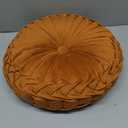 Thickened Throw Pillow 15" Round Velvet Couch Pillow Decorative Pillows for Couch Bed Sofa Livingroom 3D Pumpkin Cushion Orange