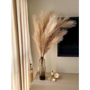 43" / 3.6 ft Pampas Grass Tall 4 Pcs - Artificial Large Pampas Grass Decor for Floor Vase, Room Decor, Home Decor, Boho Decor (Coffee & Cream)