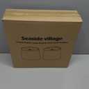 Lampshades Set of 2, Drum Lampshades 11.6" Top x 12.6" Bottom x 9.8" High, Seaside village Medium Lampshades (Spider Fitter), Beige Lampshades Natural Linen Hand Crafted, Easy Assembly Required