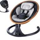 LAREX Baby Swing to Toddler Electric Infant Swing Portable for Newborn Boy Girl, 5 Sway Speeds with Remote Control, 12 Preset Melodies and Bluetooth, 0-6 Months Max 20 Lbs (Gray)