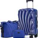 Cosbarn 3-Piece Carry On Luggage Set 22x14x9 Airline Approved, Suitcase Set, ABS+PC Hardshell Luggage with Phone Holder, Lightweight Carry on Luggage with TSA Lock Spinner Wheels