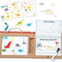 Melissa & Doug Natural Play: Play, Draw, Create Dinosaurs, Drawing Activity Set & Magnet Kit - Reusable Mess-Free Travel Activity Toy for Ages 3+(41 Magnets, 5 Dry-Erase Markers)