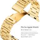 Metal Band Compatible with Apple Watch Band 42mm(Series 11 10) 41mm(Series 9 8 7) 40mm(Series 6 5 4 SE3/2/1) 38mm(Series 3 2 1), Dressy Stainless Steel iWatch Strap for Women (Gold)
