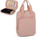 Bible Cover for Women, Bible Case with Handles,Carrying Bible Bag Scripture Case Church Bag Bible Protective with a Zippered Front Pocket & Velcro Back Pocket (Medium, Pink)