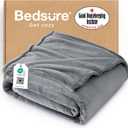 Bedsure GentleSoft Fleece Throw Blanket for Couch Grey - Lightweight Plush Fuzzy Cozy Soft Blankets and Throws for Sofa, 50x60 inches