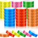 Haull 600 Neon Wristbands Waterproof Hand Bands for Events Concerts Party, 3 Colors: Red, Green, Blue, 9.84 x 0.75 Inch Paper Wristbands, 600 Count