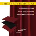 NICETOWN Blackout Burgundy Red Curtains 102 inches Long 2 Panels, Grommet Thermal Curtains Light Blinds Room Darkening Window Treatments for Bedroom, 2 Panels, W52 x L102