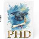 PhD Card, Doctorate Congratulations Card for Him or Her, Dr Achievement Congrats, Proud of You Grad, Academic Milestone Keepsake, Graduation Congratulations Card for Graduate, 5x7", Blank Inside (Blue)