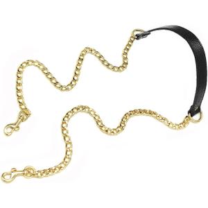 VanEnjoy 18MM Replacement Chain & Genuine Leather Shoulder Crossbody Straps for Handbags Purse Bags (Black) (0.70" x47"(WxL))