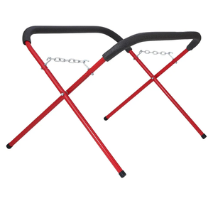 Portable Workbench Folding Work Stand, 2-Pack 1,000 Pound Capacity Foldable Work Table, Heavy-Duty Bumper Stand for Garage and Shop in Red