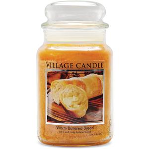 Village Candle Warm Buttered Bread Large Glass Apothecary Jar Scented Candle, 21.25 oz, Brown