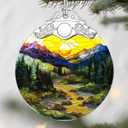 Mountain Range Christmas Ornaments: Christmas Tree Ornaments, Holiday Decor for Nature Lover, Stocking Stuffers, Gift Ideas, Xmas Gifts & Gifts for Mom, Grandma 2 Packs