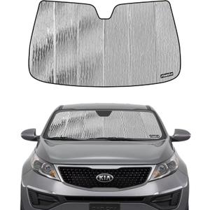 Windshield Sun Shade for Kia Sportage 2011-2016,Front Window Sunshade Shield, 2-in-1 Reflective Sun Shade,Silver for Summer, Black for Winter Windshield Sun Shade for Kia Sportage 2011-2016,Front Window Sunshade Shield, 2-in-1 Reflective Sun Shade,Silver for Summer, Black for Winter