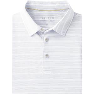 M MAELREG Golf Shirts for Men Short Sleeve Dry Fit Casual Striped Performance Moisture Wicking Collared Men's Polo Shirts (Lavender/White Stripe)