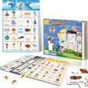 GRANDLMOON Bible Bingo Game 24 Players 6 Designs Christian Bible Bingo Card Religious Game Activities for Vacation Bible School Christian Sunday Church Easter Gift Family Open Day Supplies Box