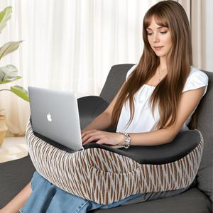 Reading Pillow for Lap, Memory Foam Lap Desk Pillow for Adult Gaming, Reading, Crocheting, Resting or Working, Soft Laptop Pillow for Bed Car Couch Floor(Black)