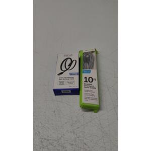 Zgear 3 Foot Flat Magnetic Sync Charge Cable and Candy 10Ft Braided Charge Sync Cable