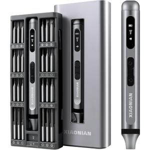 52 in 1 Electric Screwdriver Set,XIAONIAN 3.7V Mini Precision Screwdriver Set with 48 S2 Magnetic Bits,USB-C Charging Cable,LED Light,Small Repair Tool Kit for Phone,Watch,Eyeglasses,PC,Camera,Laptop