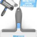 Triton Pet Hair Removal Tool w/Fur Trapping Compartment and Detachable Handle, 60% Smaller Storage Size, Reusable Shedding Roller, Cat and Dog Hair Remover for Car, Furniture, Carpet (Gray/White) (Large)