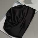 YFONG Real Mulberry Silk Bonnet, Double Layer Silk Lined Bonnet for Sleeping Women Men, Adjustable & Non-Slip Sleep Cap (Black)