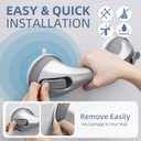 Shower Grab Bar Suction Cup 12 inch, 2 Pack Grab Bars for Bathtubs, Bathroom Safety Grip Shower Handle for Elderly and Seniors, Bath Handrails Removable Waterproof No Drilling Silver