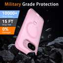 Niuuro Magnetic for Google Pixel 9a Case with Stand (Compatible with MagSafe)(Military Grade Drop Protection) Slim Translucent Matte Shockproof with Invisible Kickstand Phone Case, Pink