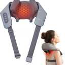 Breo N5 Mini Neck Massager with Heat, 5D Shiatsu Back Massager with Hands-Free, Electric Deep Kneading Massage for Neck Massager for Pain Relief deep Tissue, Portable for Office, Home & Travel-Grey