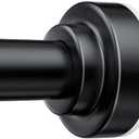 TEECK Shower Curtain Rod, 32-43 inch Adjustable Spring Tension Curtain Rod, Never Rust Anti-Slip Shower Curtain Rod for Bathroom, No Drilling, Never Collapse, Easy to Use, Black