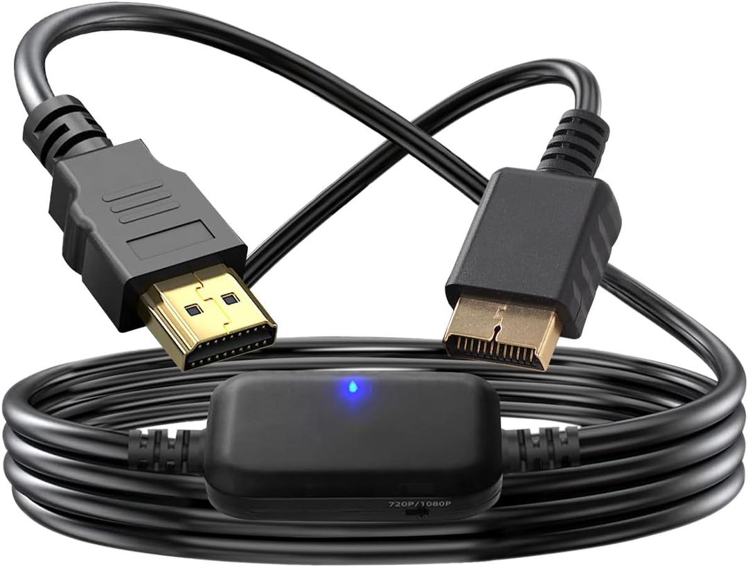 Herfair PS2 to HDMI, PS2 HDMI Adapter, PlayStation 2/1 Console to HDTV Converter Support 4:3/16:9 Screen Aspect Ratio with 1080P S/Video Signal Output, Plug & Play (6.56FT)