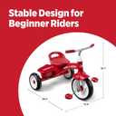 Radio Flyer Red Rider Trike, for Ages 2.5-5, Adjustable Seat, Steel Construction, Quiet Ride Wheels, Covered Storage Bin, Comfort Grip Handlebars, Easy Carry Seat Handle, Tricycle for Toddlers