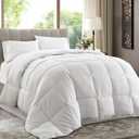 Chezmoi Collection All Season Down Alternative Comforter - Plush Microfiber Fill - Box Stitch Quilted - Duvet Insert with Corner Tabs (Oversized King, White)